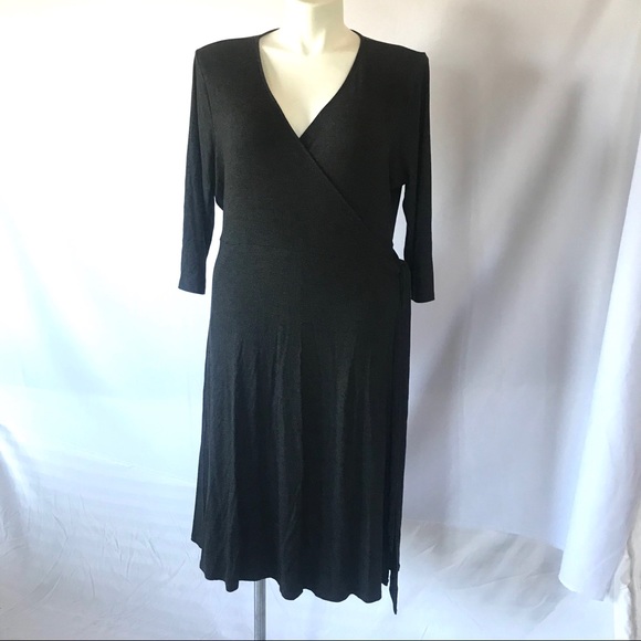 charcoal wrap dress